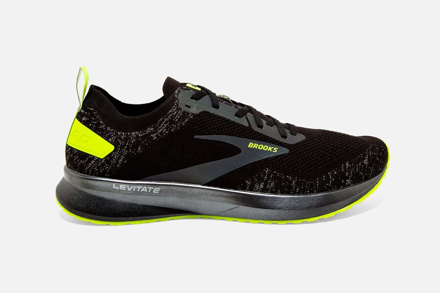 Levitate 4 Road Brooks Running Shoes NZ Womens - Black/Green - ARZVTQ-246